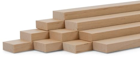 Woodsellers 10er‑Set Holzleisten Birke gehobelt 8 × 20 × 500 mm – Massivholzleisten naturbelassen & verleimfertig – für Möbelbau, Innenausbau & DIY‑Projekte