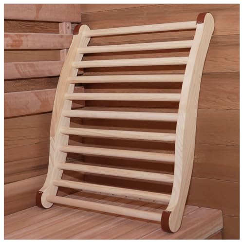 amocane Sauna Backrest Saunas Accessories Wooden Slip-Resistant Non-Toxic Comfortable S-Shape Design Sauna Room Chair with Back for Any Infrared or Steam or Barrel Sauna