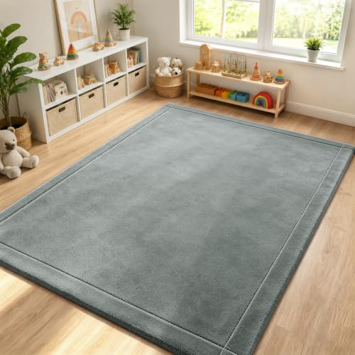 VSIWB Baby Krabbelmatte Memory-Schaum Spielmatte 200x150x2,5 cm Kinderteppich Weicher Rutschfester Unterseite Faltbar Krabbeldecke für Wohnzimmer Kinderzimmer Laufgitter Tatami Matte, Dunkelgrau