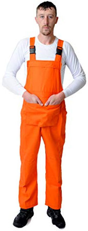 Roadmaster Bib and Brace Dungaree Overalls Painters Suit for Decorators Builders, Orange, 2XL
