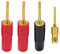 Oiyagai 4 Pcs Gold Plated 2mm Banana Plug Screw Type, Audio Amplifier Wiring Plug Adapters Speaker Pin Connectors (2 Red + 2 Black)