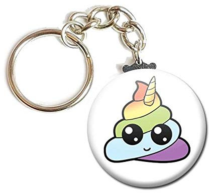Porte Clés Chaînette 3,8 centimètres Unicorn Poop Idée Cadeau Accessoire Humour Licorne Pipi Caca Arc en Ciel Kawaii