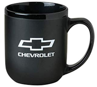 Chevy Bowtie Logo Modelo Kaffeetasse – schwarz matt für Chevrolet