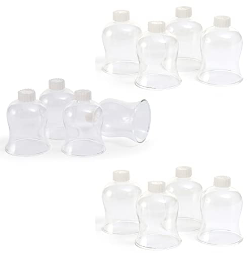 12x Teelichtaufsatz klar 8 cm Glasaufsatz für Kerzenleuchter Kerzenständer Glas Adventskranz Teelichthalter Stabkerzenhalter Kerzenpick 6cm
