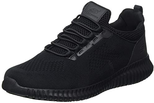 Skechers Herren CESSNOCK Sneakers, Black Textile (Water and Stain Repellent), 44 EU