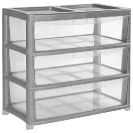 BLEND-DIVINE Home 3 Drawer Gloss Wide Tower Storage Unit