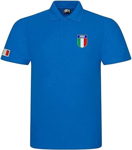 Italy Italian Adults Rugby Exclusive Retro Vintage Mens Womens Unisex Blue Polo Shirt, Great for Any Italy Italian Rugby Fans for 6 Nations and World Cup Available Upto XS - 7XL (XX-Large)