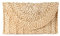 Syrads Sac à main d'embrayage de soirée en paille pour femme Sac à main de plage d'été Sac d'enveloppe tissé en paille,Beige