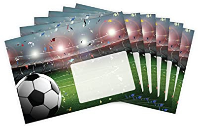 Briefumschläge Fussball Fußball mit Kindermotiv Jungen Jungs für Einladungskarten Gutscheine Geldgeschenke DIN C6 (15 Umschläge/selbstklebend mit Abziehstreifen)