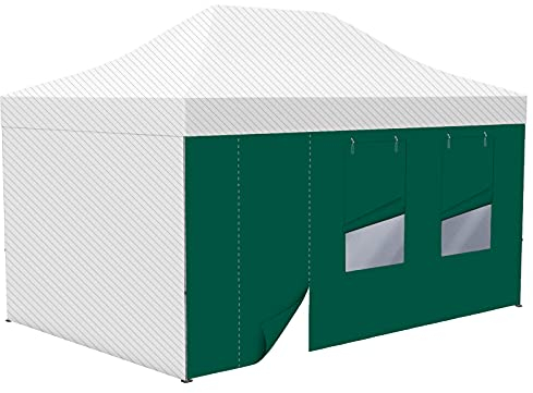 Vispronet Zeltwand mit Tür & Fenster für Faltzelt Basic, Select & Eco (3m x 4,5m, Grün)