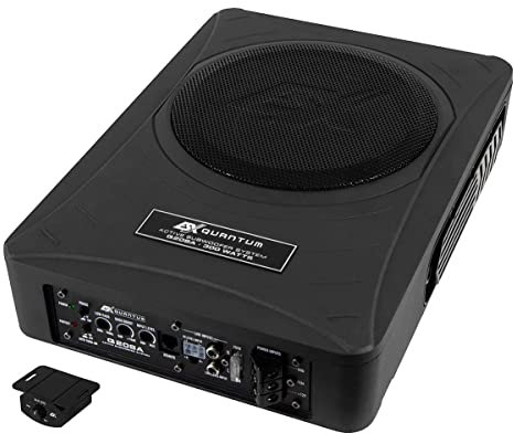 ESX Q208A - Aktiver 20 cm Untersitz-Subwoofer Bass inkl. eingebautem Verstärker