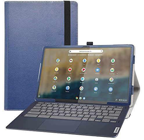 Bige for Lenovo IdeaPad Duet 5 Chromebook 13.3 Case,PU Leather Folio 2-Folding Stand Cover for Lenovo IdeaPad Duet 5 Chromebook 13.3 2-in-1 Tablet,Dark Blue