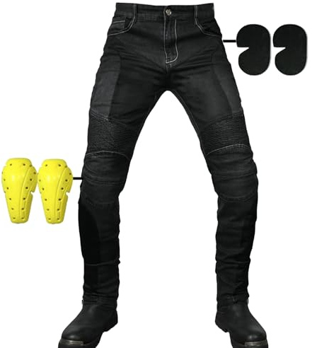 SHUOJIA Pantaloni Da Uomo E Da Donna Per Motociclismo, Moto Biker Jeans Rinforzato Protezione Pantaloni Moto Pantaloni In Denim Pantaloni Da Corsa (A2,M)