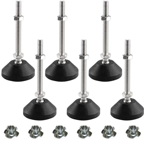 SHUIOG Lot de 6 pieds réglable M8 x 80 mm - Vis de réglage - Pied de meuble - Peut porter - Pieds réglables - Vis réglables - Pied réglables - Inclinaison maximale de 20 ° (6PCS M8 x 80mm)