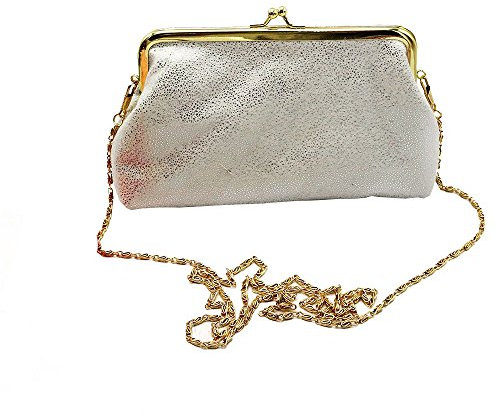 PAIDAXING Porte-monnaie pour homme - Pochette à moraillon étincelante - Petit portefeuille pour femme - Sac à main brillant pour femme - En vrac (blanc, taille unique)