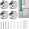 YIXISI 4 Pezzi 3-4 mm Supporto Vetro Clip in Lega di Zinco, Supporto Vetro Clip per Specchi da Bagno, Clip per Specchio da Bagno, con Tasselli e Viti, per Specchio e Vetro Spessi 3-4 mm