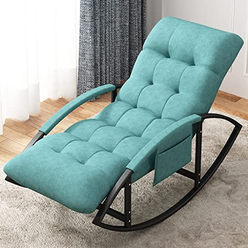 125 x 59 x 80 cm, moderner Schaukelstuhl, stilvoller Lounger-Sofastuhl, fauler Liege- oder Schlafstuhl, Einzel-Schaukelstuhl für Wohnzimmer/Schlafzimmer/Balkon/Innenhof (Farbe: Hellblau