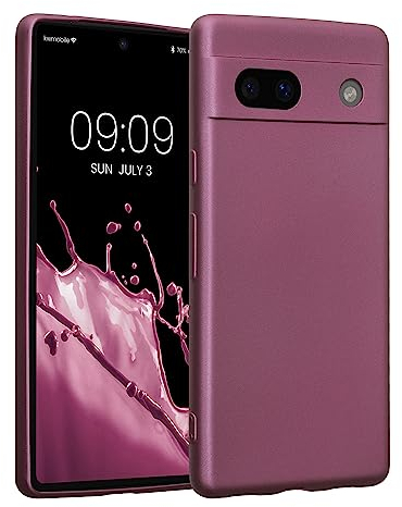 kwmobile Handyhülle kompatibel mit Google Pixel 7a Hülle - weiche Silikon Case metallisch schimmernd in Metallic Lavendel