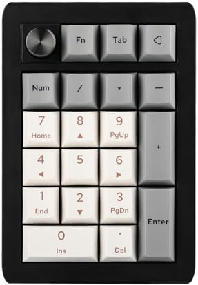 EPOMAKER EK21 VIA Dichtung Nummernblock, Dreifach-Modus Hot Swappable Mechanische Numerische Tastatur, mit Poron Schaum, Programmierbar für Win/Mac (Black Silver, Wisteria Linear Switch)