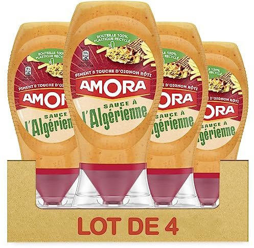 Amora Sauce à l'Algérienne - Piment & Touche d'Oignon Rôti - Lot de 4 bouteilles de 250g