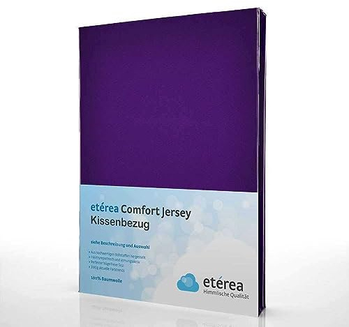 etérea Himmlische Qualität Comfort Jersey Kissenbezug Doppelpack 40x80cm Pflaume
