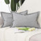 Madizz 2er Set Polyester Leinen Kissenbezügen mit breiter Kante Weiche dekorative Kissenbezüge für Sofa Schlafzimmer Kissenhülle Hellgrau 30x50 cm Rechteckig