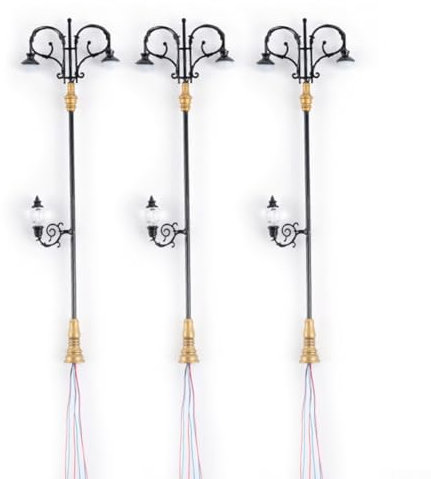 HpLive 3 Stück Modelleisenbahn Zug Lampe PostStraße Licht, microlandship garten dekoration(Schwarz)