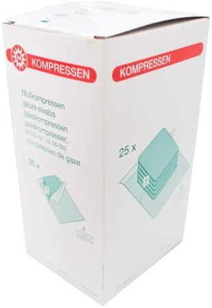 Nobamed Mullkompressen steril, 8-fach, à 5 (5 x 5 cm, 1 Pack = 25 Sterilpack à 5 Stk.)