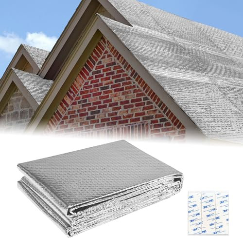 Froadp 0.6x5m Isolierfolie Dämmfolie Doppelte Alu Luftpolsterfolie Thermofolie Heizkörper Reflexionsfolie Blasenfolie Dämmstoffe Isolierungsfolie für Dächer Wände und Böden Wärmehaltung