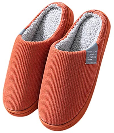Ciabatte Invernali Donna Calde Con Pile Velluto Morbide Pelose Comode Antiscivolo Chiuse Per Casa (A-Red, 38-39)