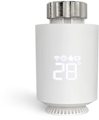 Tête Thermostatique Connectée et Intelligente – Accessoire connecté Via WiFi pour Vos têtes de radiateurs – Compatible avec Alexa, Google Assistant et Siri – Faites des économies d'énergie
