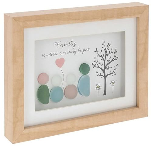 Shudehill Giftware Pebble Glass Landscape Family Plaque 348112