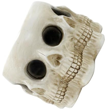 Zerodeko Cache-Pot Résine Forme De Crâne pour Halloween Pot De Fleurs Décoratif pour Jardin Et Bureau Accessoire Unique De Décoration Gothique