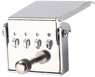 4-saitiger Banjo Saitenhalter Stegplatte Ha150 in Silber | Legierung, für Banjo und Gitarre, für Vintage Reparatur und Restaurierung, Stabile Ausführung