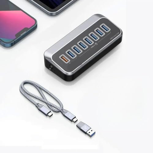 USB 3.0 Docking Station Hub With 4/7 Slot Splitter Type C Ports SD Card Reader OTG 5V 3A Socket PC And Laptop(E AU Plug)
