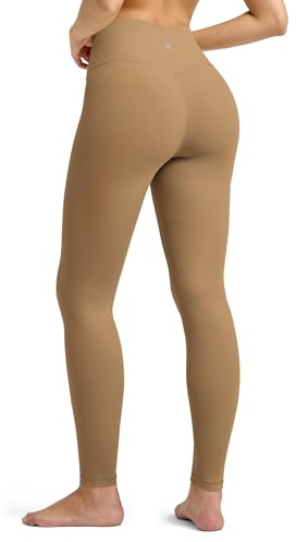 WILLIT Damen Leggings Blickdicht Sporthose Hohe Taille Leggins Bauchkontrolle Sportleggings für Yoga Workout im Fitnessstudio 71cm Hellbraun M