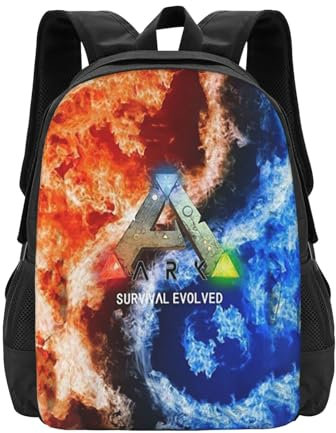 Moonforever Ark Survival Evolved Rucksack für Mädchen und Frauen, Kawaii-Rucksäcke, Cartoon-Büchertasche, leicht, niedlich, Reiserucksack, Schwarz , One size
