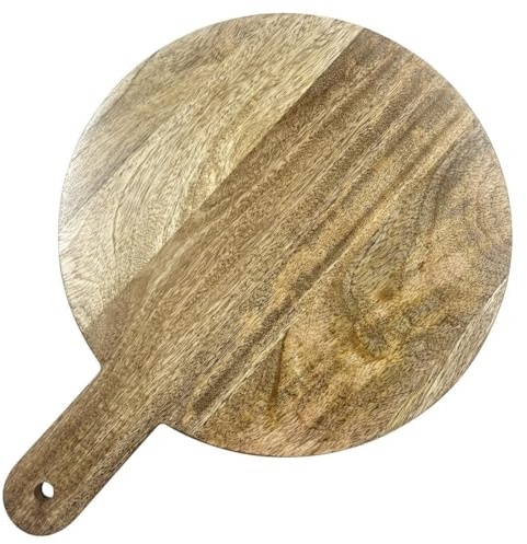 Olympia Mango Wood Round Handled Display Stand, 400x300x80mm | Sturdy metal legs elevate displays to create eye-catching, multi-level food buffet and counter presentations.