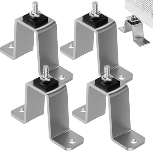 Rrlihjgu - Soporte básico para unidad de aire acondicionado (juego de 4 patas amortiguadoras para condensador split, patas de soporte de acero inoxidable para montaje de aire acondicionado, aptas para
