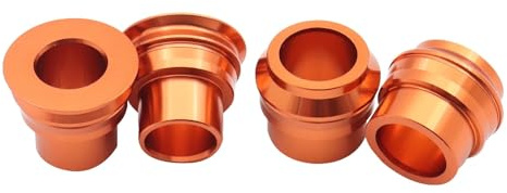 CNC-gefräster Achsnaben-Distanzring for Vorder- und Hinterradachse von KTM EXC, EXCF, EXCW, XCW, XCFW 125, 150, 200, 250, 300, 350, 400, 450, 500 und 530 (2008–2023)(Orange Set)