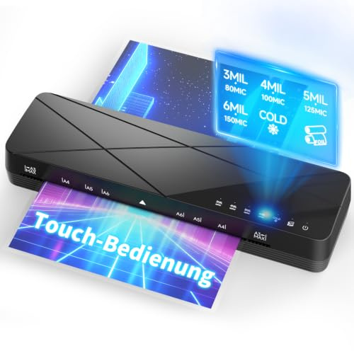 Crenova Laminiergerät A3, Laminiermaschine 3-6mil mit Touchscreen | Heiß- und Kalt Laminiergerät für A3/A4/A5/A6, 30 Min Auto-Abschaltung, Ideal für Fotos, Dokumente, Büro