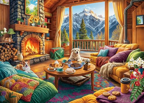 Puzzle 1000 Teile für Erwachsene, klassisches Lernspiel Wunderschönes Dekoration-Alpines Hüttenrefugium-Puzzle Geschenke
