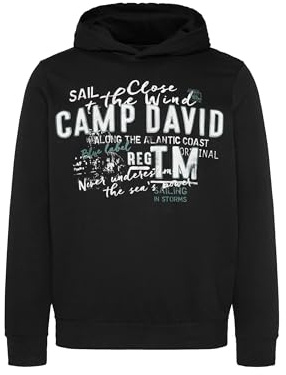 Camp David Herren Leichter Hoodie mit Label Print