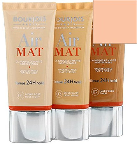 2 x Bourjois Air Mat Mattifying Foundation 30ml - 07 Hale Fonce (Toast)