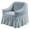 My Palace Aurora Sesselschoner 1 Sitzer Stretch und antirutsch Sesselhusse Fernsehsessel Bezug elastischer Sesselüberwurf mit Schaumstoffankern, 70-120cm Grau