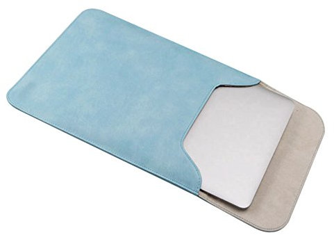 Laptop Case Leather Sleeve for Apple MacBook Air Netbook Ipad Laptop Carrying Bag MacBook Protective Case Cover 11.6 Inch Sky Blue
