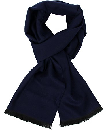 sy soul young Herren Herbst Baumwolle kariert Schal- Winter Jungen Warm Lange Scarf mit Luxuriöse eschenkbox(Marine)