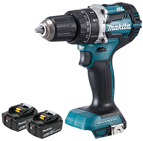 Makita DHP484Z 18V LXT Li-ion Brushless Combi Drill Body with 2 x 5Ah Batteries