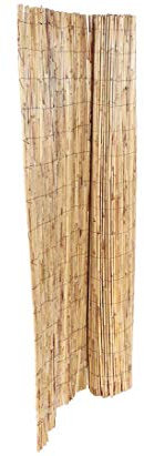 Berg Bambusmatte 100 x 300cm aus dünnen naturbelassenen Bambusrohren - Rustikale Bambus Sichtschutzmatte 1m x 3m