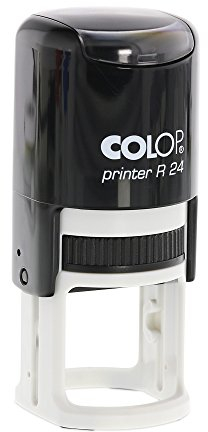 stempel-fabrik – Colop Printer R 24 Custom Stempel mit Wunschtext oder Wunschmotiv personalisieren – runder Selbstfärbestempel ideal für individuelle Logos & Siegel (ø24 mm | 3 Zeilen | Schwarz)